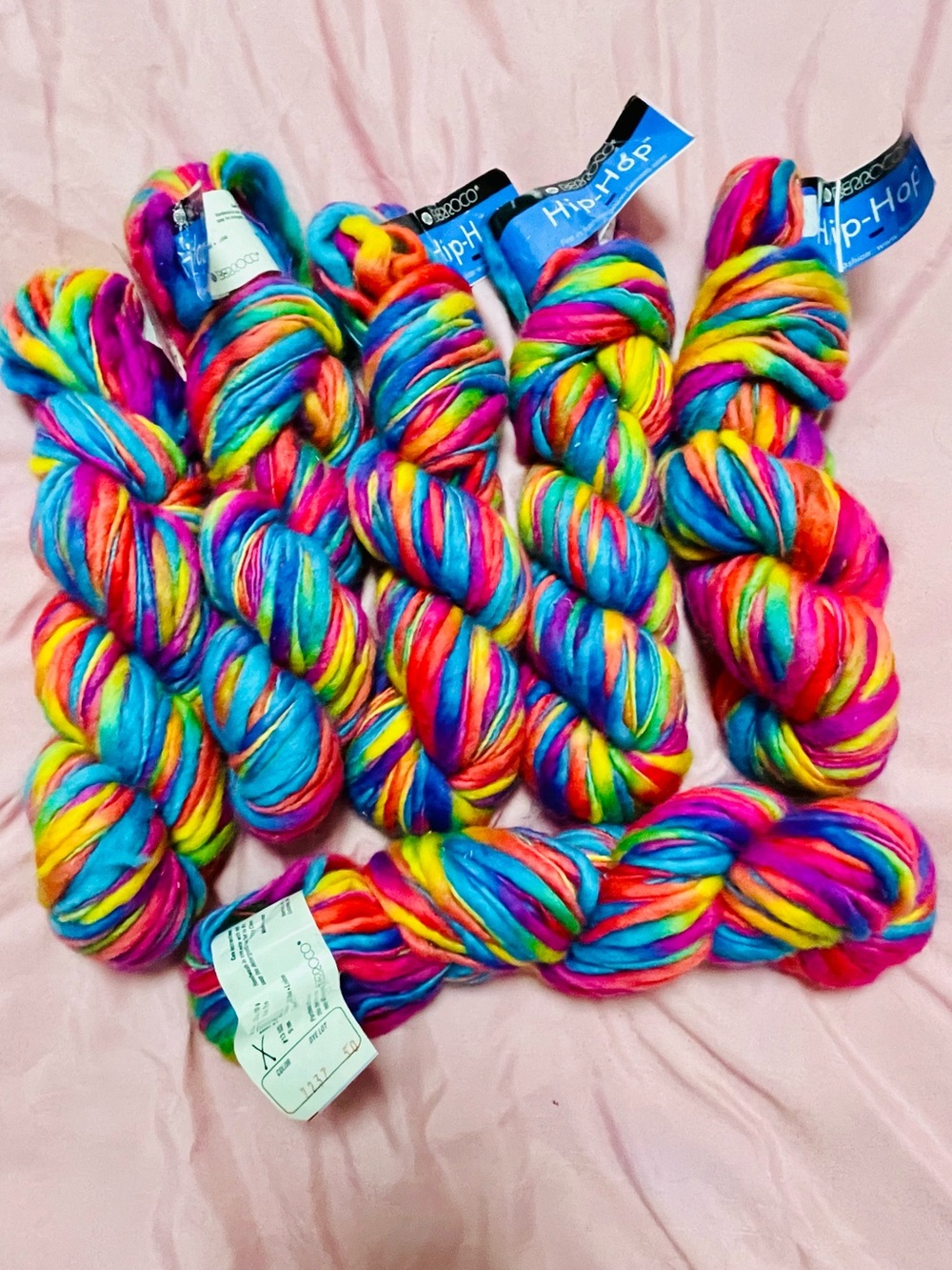 Berroco 100% Wool Hip-Hop Multicolor Hand-Dyed Chunky Yarn Rainbow 6 Skeins